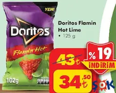DORİTOS FLAMİN HOT LİME 125 G DORİTOS FLAMİN HOT LİME 125 G
